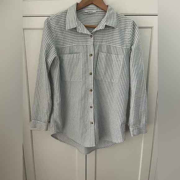 Rolla’s women cotton striped shirt size M white grey - Picture 1 of 7